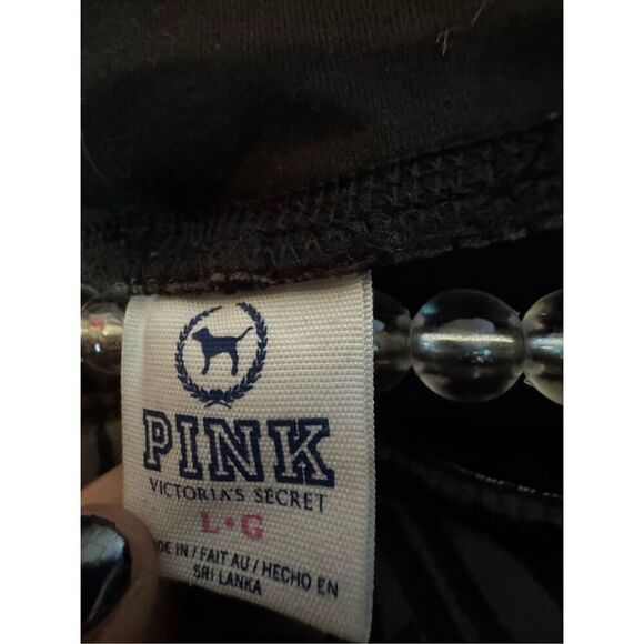 VS PINK pink/black leopard animal cheetah  bling yoga legging capri/ - Picture 4 of 4